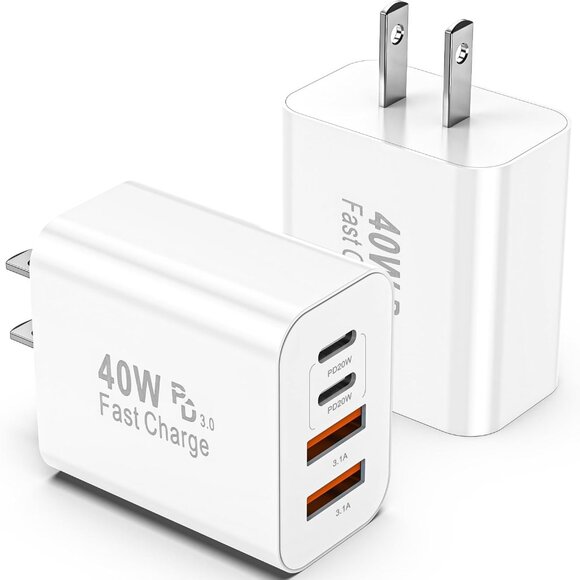 NEW 2pc Pack USB C Charger Block - Picture 1 of 11